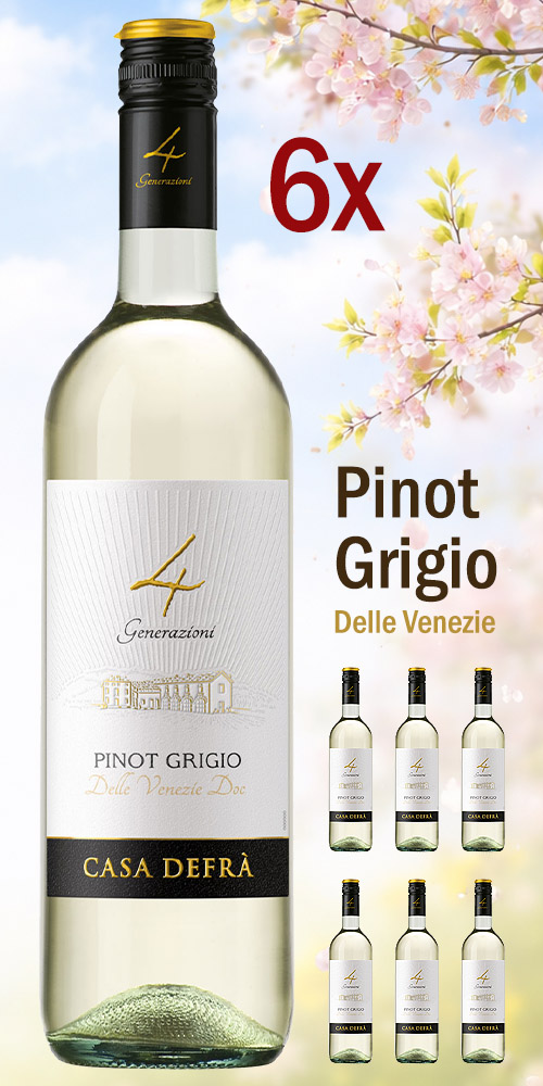 Pinot Grigio Delle Venezie - set 6 fliaš bieleho vína z talianskeho Veneta