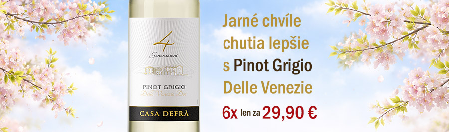 Pinot Grigio Delle Venezie - set 6 fliaš bieleho vína z talianskeho Veneta