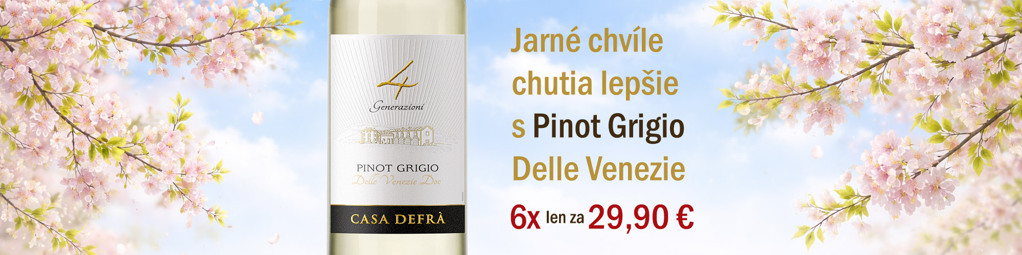 Pinot Grigio Delle Venezie - set 6 fliaš bieleho vína z talianskeho Veneta